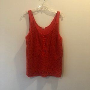 J Crew Orange Lace Front Tank